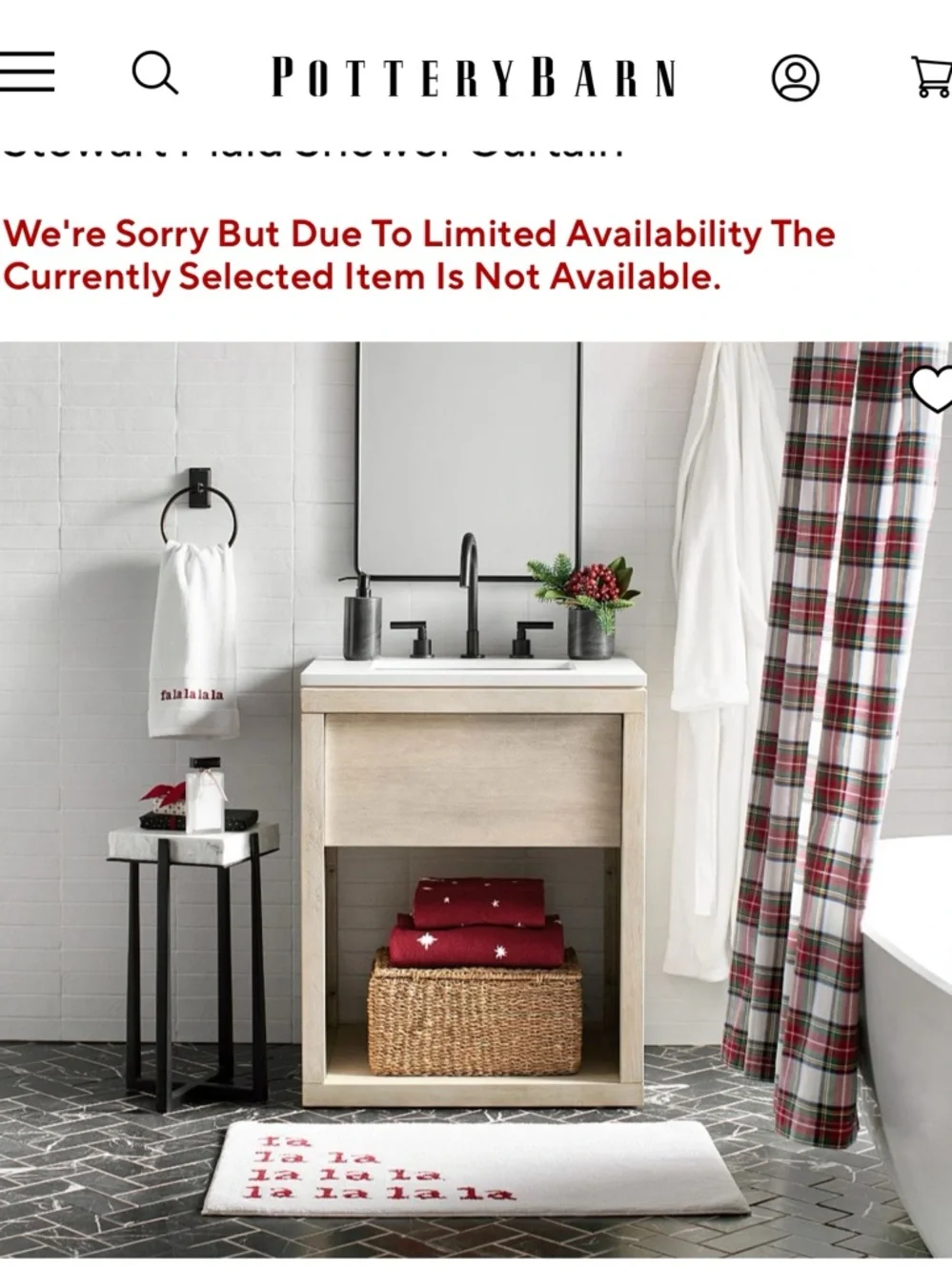 New in package. Pottery Barn Stewart Plaid Shower Curtain discontinued 72”